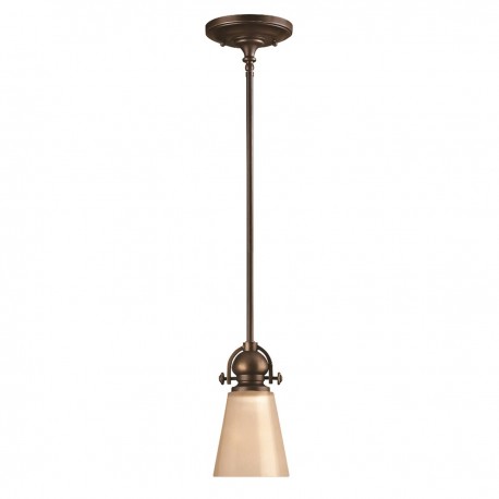 Mała lampa wisząca Mayflower - 1 źródło światła - Postarzany brąz - Wersja A