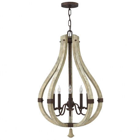 Żyrandol Middlefield - 5 źródeł światła - Rdzawe żelazo