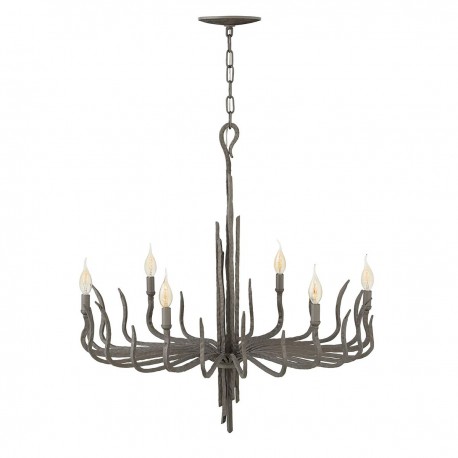 Żyrandol Spyre - 6 źródeł światła - Matowy brąz