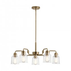 Żyrandol Aivian - 5 źródeł światła - Postarzany mosiądz