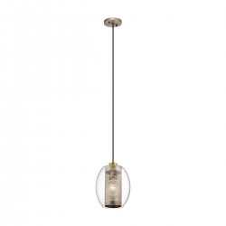 Mała lampa wisząca Asher II - 1 źródło światła - Antyczny pewter