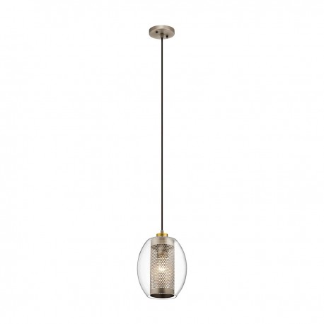 Mała lampa wisząca Asher II - 1 źródło światła - Antyczny pewter