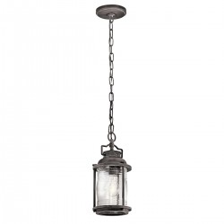 Mała latarnia wisząca Ashland Bay - 1 źródło światła - Postarzany cynk