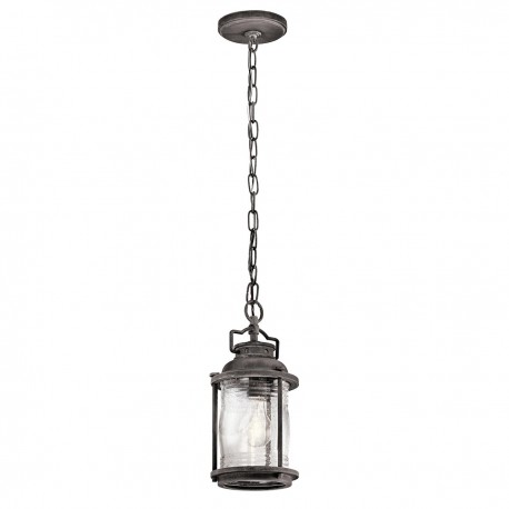 Mała latarnia wisząca Ashland Bay - 1 źródło światła - Postarzany cynk