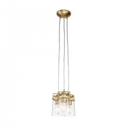 Lampa wisząca Brinley - 3 źródła światła - Szczotkowany mosiądz