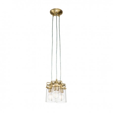 Lampa wisząca Brinley - 3 źródła światła - Szczotkowany mosiądz