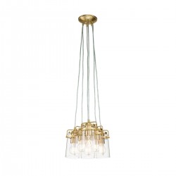 Lampa wisząca Brinley - 6 źródeł światła - Szczotkowany mosiądz