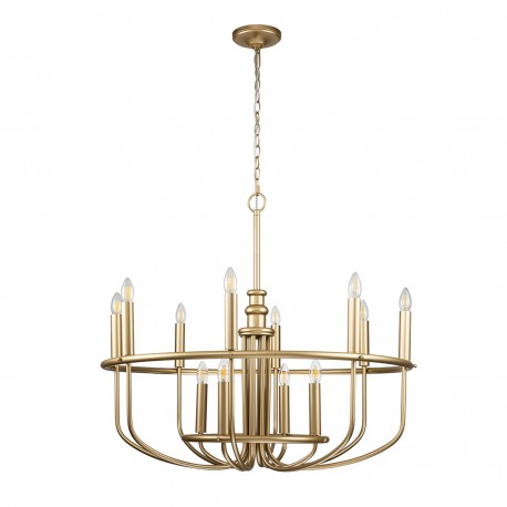 Żyrandol Capitol Hill - 12 źródeł światła - Naturalny mosiądz