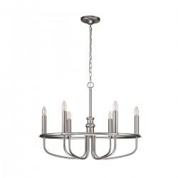 Żyrandol Capitol Hill - 6 źródeł światła - Szczotkowany nikiel