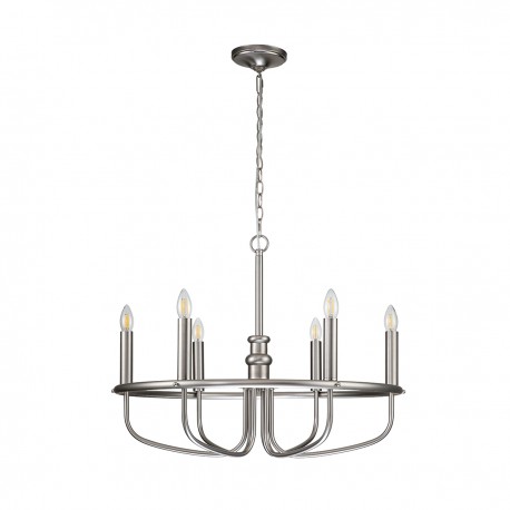 Żyrandol Capitol Hill - 6 źródeł światła - Szczotkowany nikiel