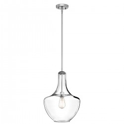 Średnia lampa wisząca Everly - 1 źródło światła - Chrom