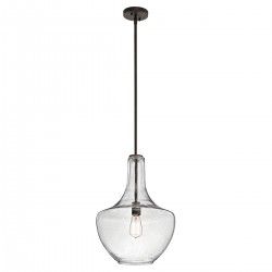 Średnia lampa wisząca Everly - 1 źródło światła - Postarzany brąz