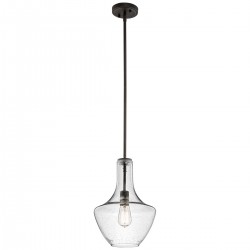 Mała lampa wisząca Everly - 1 źródło światła - Postarzany brąz