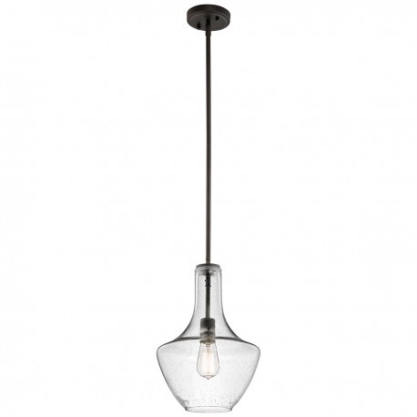 Mała lampa wisząca Everly - 1 źródło światła - Postarzany brąz