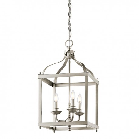 Średnia lampa wisząca Larkin - 3 źródła światła - Szczotkowany nikiel