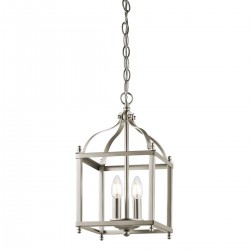 Mała lampa wisząca Larkin - 2 źródła światła - Szczotkowany nikiel