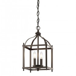 Mała lampa wisząca Larkin - 2 źródła światła - Postarzany brąz