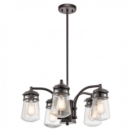 Żyrandol Lyndon - 5 źródeł światła - Architektoniczny brąz