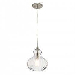 Lampa wisząca Riviera - 1 źródło światła - Szczotkowany nikiel - Wersja A