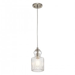 Lampa wisząca Riviera - 1 źródło światła - Szczotkowany nikiel - Wersja B