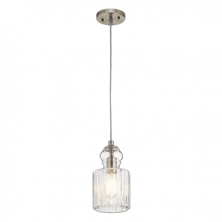 Lampa wisząca Riviera - 1 źródło światła - Szczotkowany nikiel - Wersja B