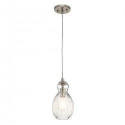 Lampa wisząca Riviera - 1 źródło światła - Szczotkowany nikiel - Wersja C