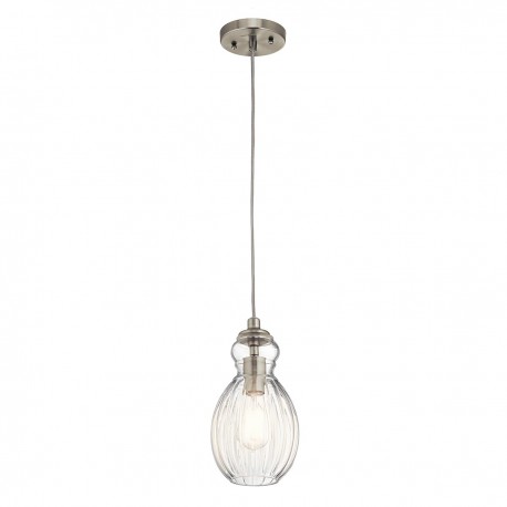 Lampa wisząca Riviera - 1 źródło światła - Szczotkowany nikiel - Wersja C