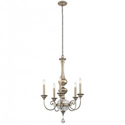 Żyrandol Rosalie - 5 źródeł światła - Złoty