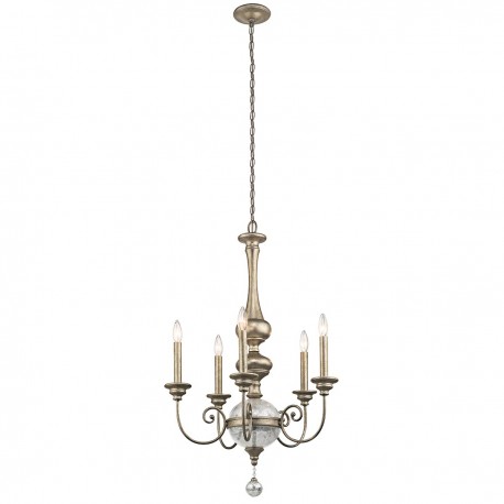 Żyrandol Rosalie - 5 źródeł światła - Złoty