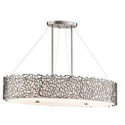 Lampa wyspowa Silver Coral - 4 źródła światła - Pewter