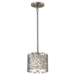 Mała lampa wisząca Silver Coral - 1 źródło światła - Pewter