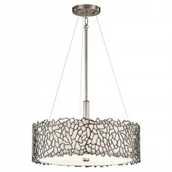 Lampa wisząca Silver Coral - 3 źródła światła - Pewter