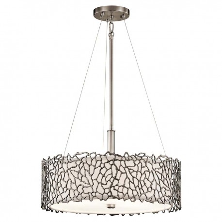 Lampa wisząca Silver Coral - 3 źródła światła - Pewter