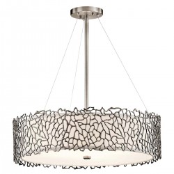 Lampa wisząca Silver Coral - 4 źródła światła - Pewter