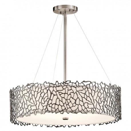 Lampa wisząca Silver Coral - 4 źródła światła - Pewter