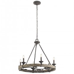 Żyrandol Taulbee - 6 źródeł światła - Postarzany cynk