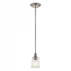 Mała lampa wisząca Waverly - 1 źródło światła - Pewter