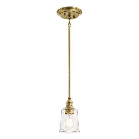 Mała lampa wisząca Waverly - 1 źródło światła - Naturalny mosiądz