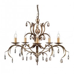 Żyrandol Lily - 5 źródeł światła - Brązowa patyna