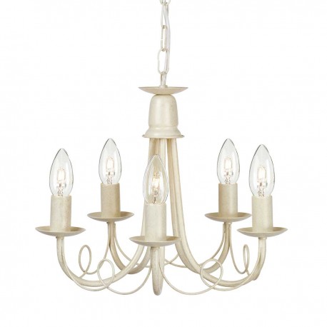 Żyrandol Minster - 5 źródeł światła - Kość słoniowa, złota patyna
