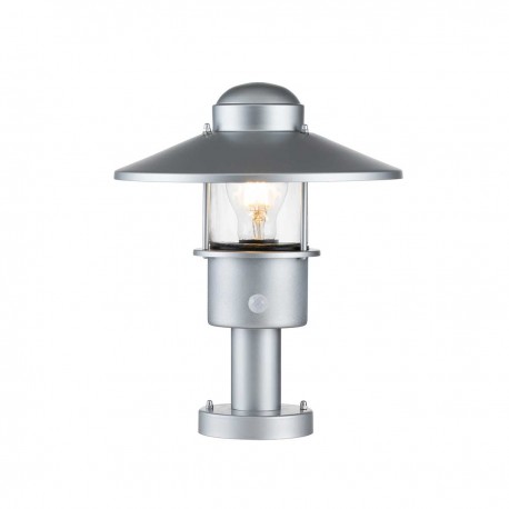 Lampa Ogrodowa Loft z Czujnikiem Klampenborg Srebrna Stojąca