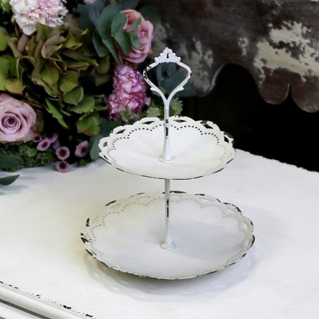 Metalowa Etażerka Przecierana Provence Chic A