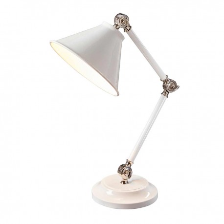 Mała lampa stołowa Provence Element - 1 źródło światła - Biały, polerowany nikiel