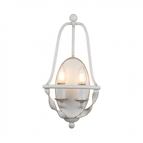 Kinkiet Rustykalny Bradbury Antyczna Biel