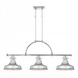 Lampa wyspowa Emery - 3 źródła światła - Imperialne srebro