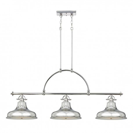 Lampa wyspowa Emery - 3 źródła światła - Imperialne srebro