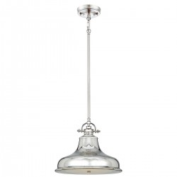 Średnia lampa wisząca Emery - 1 źródło światła - Imperialne srebro