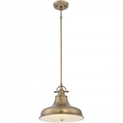 Średnia lampa wisząca Emery - 1 źródło światła - Postarzany mosiądz