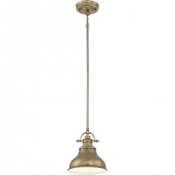 Mała lampa wisząca Emery - 1 źródło światła - Postarzany mosiądz