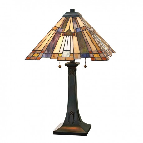 Lampa stołowa Inglenook - 2 źródła światła - Ciemnobrązowy